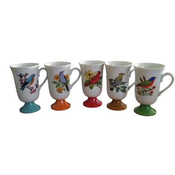Fred Roberts Other - SOLD Roberts Song Bird Irish Coffee Mugs Pedestal Tea Cups Set of 5